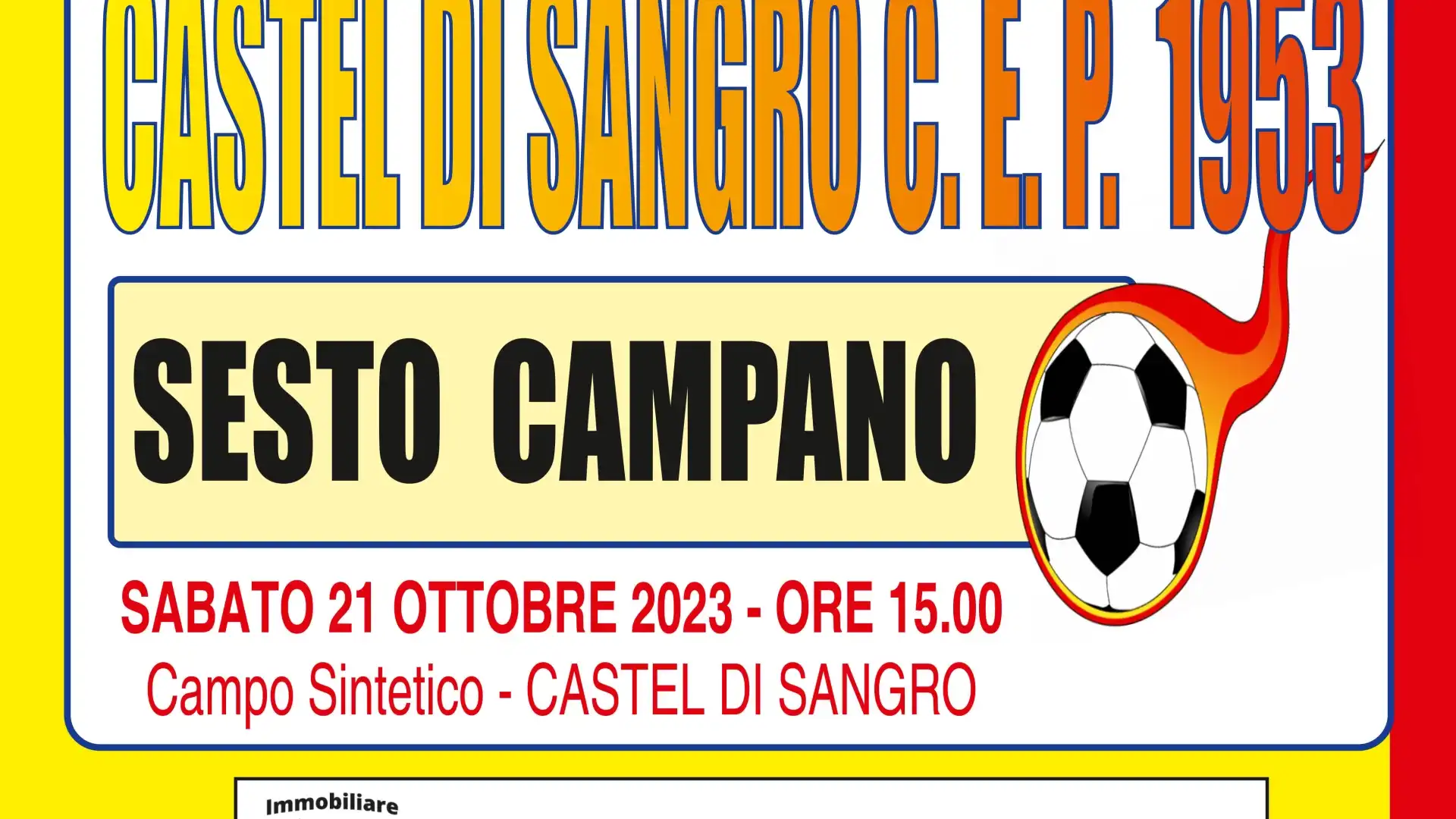 Calcio, Eccellenza Molise: il Castel Di Sangro affronta in casa nel pomeriggio il Sesto Campano